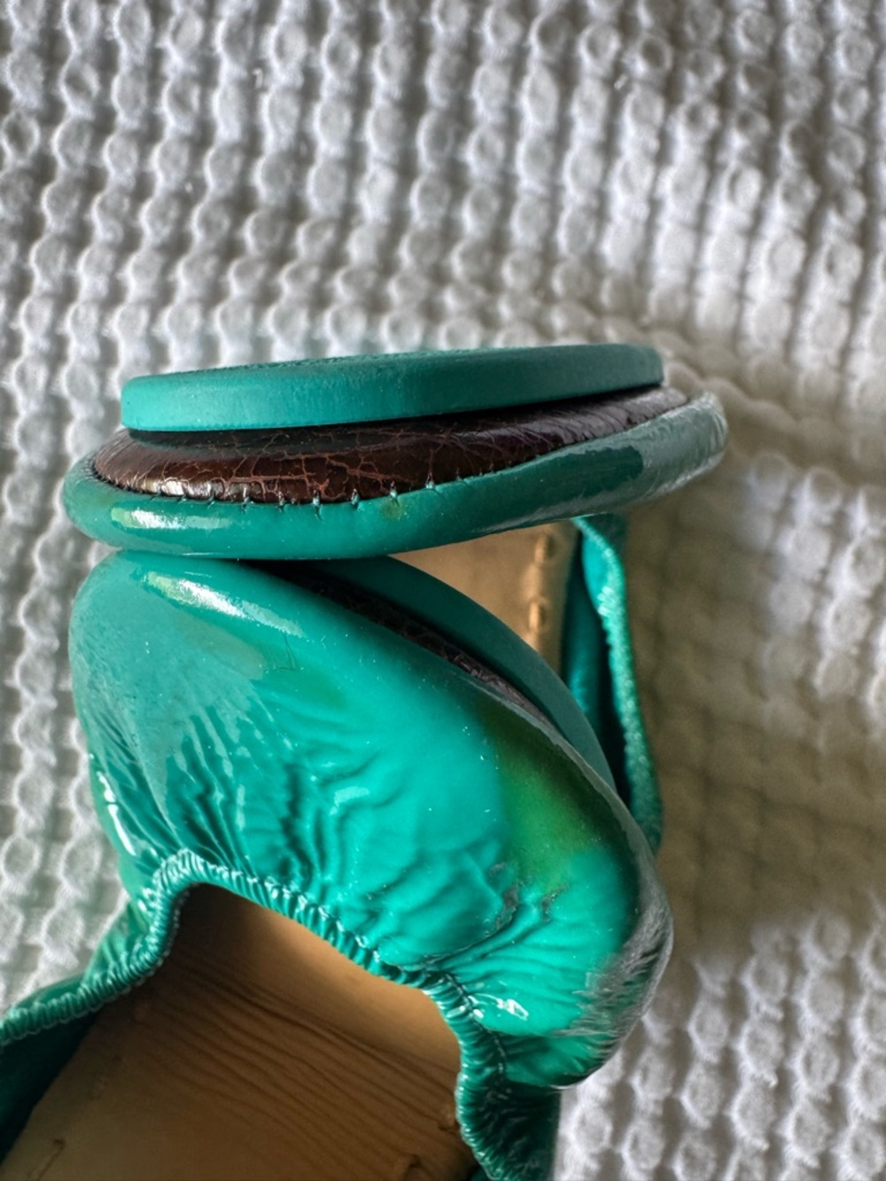 Tieks Teal Foldable Ballet Flats - Picture 3 of 12